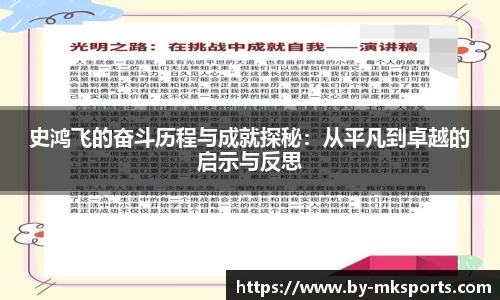 史鸿飞的奋斗历程与成就探秘：从平凡到卓越的启示与反思